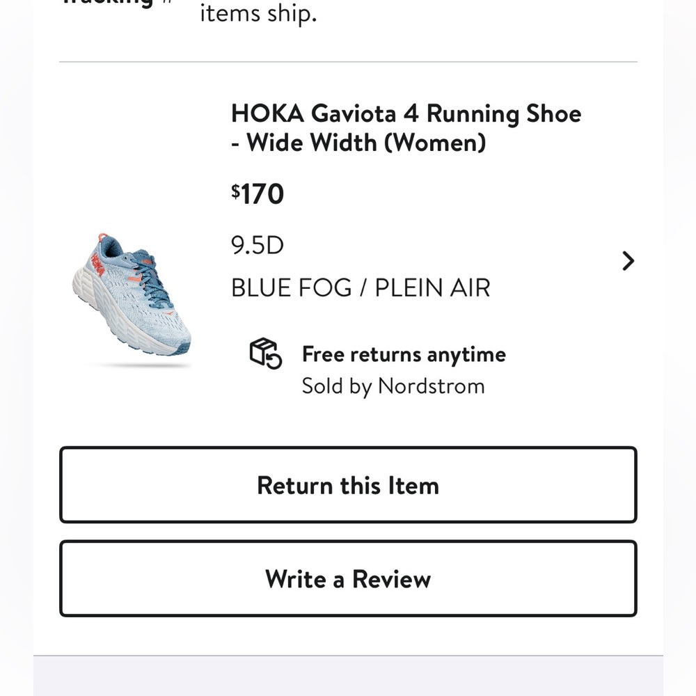 HOKA Gaviota 4 running shoes - blue fog/ plein air women’s wide width size 9.5 - Picture 15 of 16